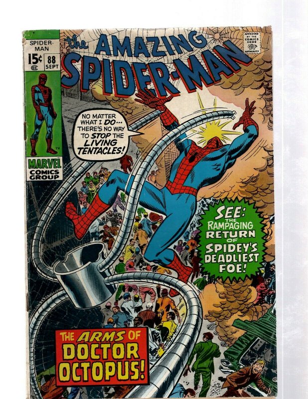 Amazing Spider-Man # 88 FN- Marvel Comic Book Doctor Octopus Elektro Rhino J460