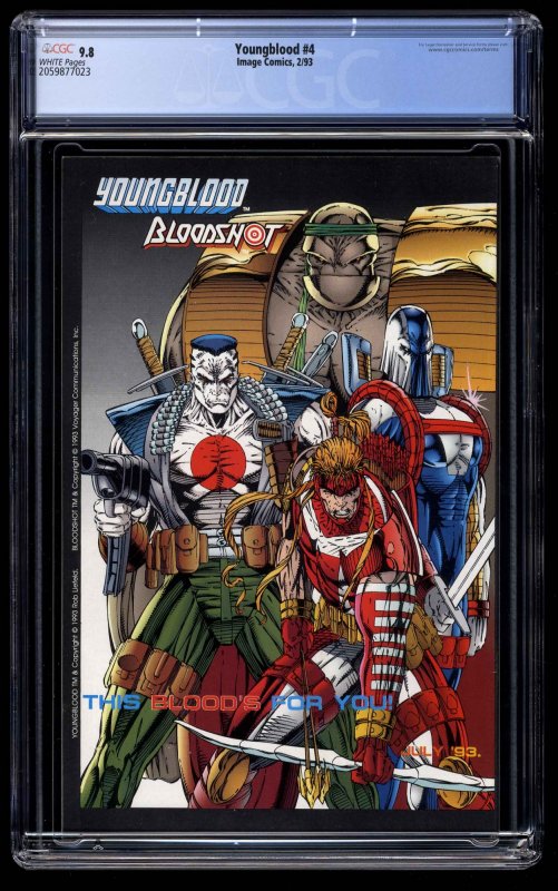 Youngblood #4 CGC NM/M 9.8 White Pages