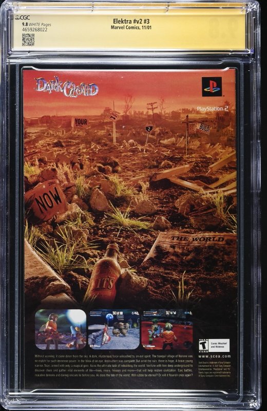 Elektra (2001) # v2 #3 (CGC 9.8 SS) Signed Greg Horn * Marvel Comics Census = 10