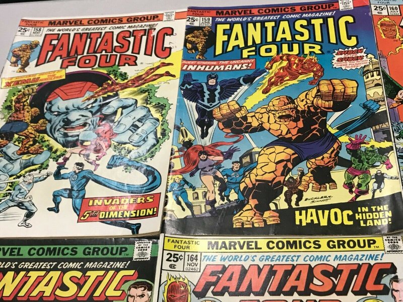 FANTASTIC FOUR#158-165 FN/VF LOT (6 BOOKS) 1975 MARVEL BRONZE AGE COMICS