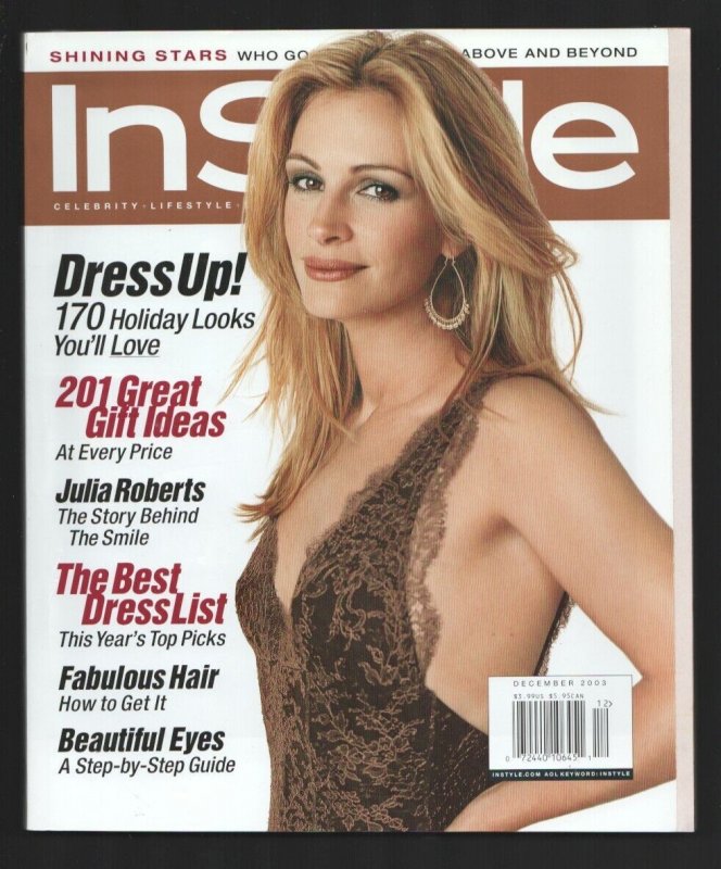 InStyle 12/2003-Julia Roberts cover-201 great gift ideas-Marcia Gay Harden-Al...