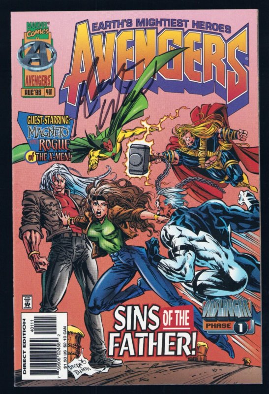 Avengers #401 - Mike Deodato + Tom Palmer Cover Signed by Mark Waid (9/9.2) 1996