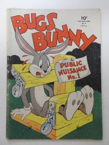 Four Color #33 (1943) Featuring Bugs Bunny!! Poor Condition