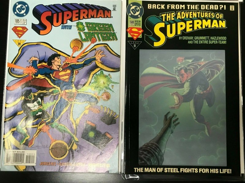 SUPERMAN #104,105,500,530 4PC LOT (VF) BACK FROM THE DEAD!! GREEN LANTERN!! 1995