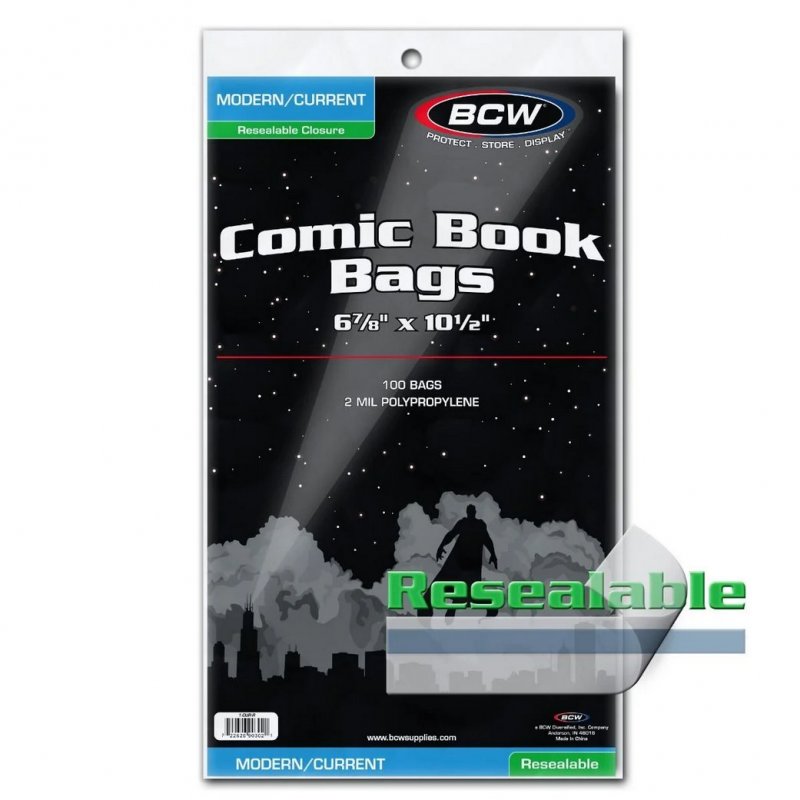 Resealable Current/Modern Comic Bags Pack of 100