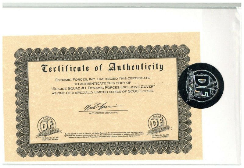 Suicide Squad #1 DF Exclusive Terry and Rachel Dodson Variant W/COA.