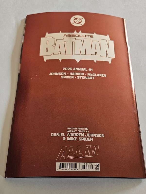 ABSOLUTE BATMAN ANNUAL #1 2nd Print 4 Variant Cover Set