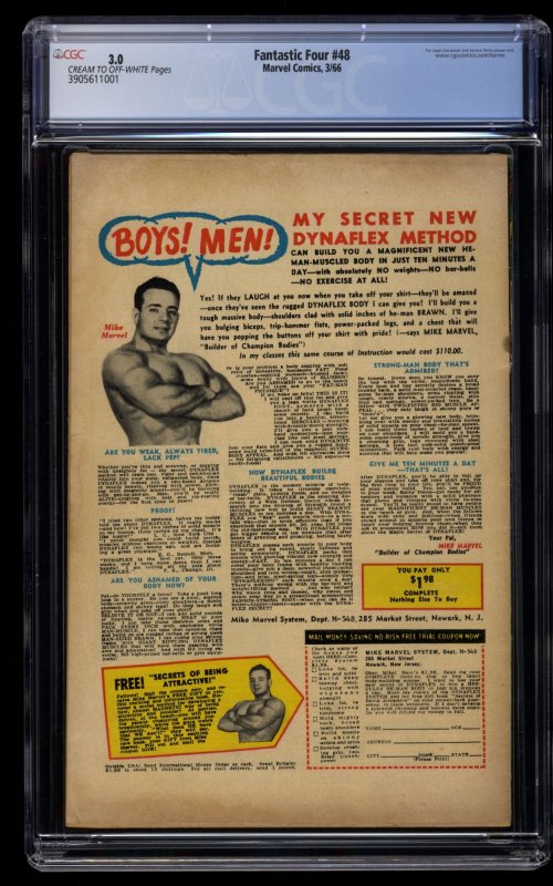 Fantastic Four #48 CGC GD/VG 3.0 1st Galactus Silver Surfer!