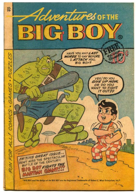 Adventures Of The Big Boy #76 1962-Michigan edition- Alien cover VG-