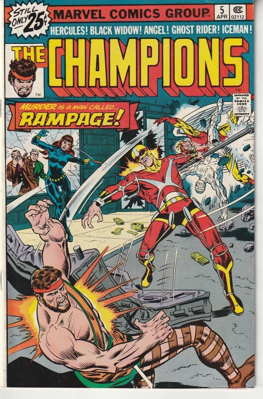 The Champions(Marvel, vol. 1) # 5 Black Widow, Ghost Rider, X-Men, Hercules