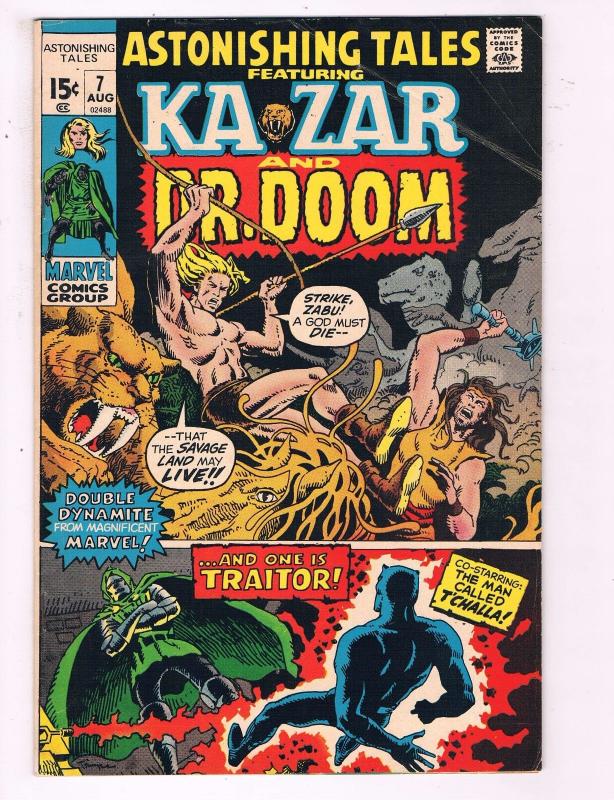 Astonishing Tales # 7 FN Marvel Comic Book Ka-Zar & Dr. Doom Black Panther BN3