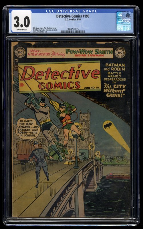 Detective Comics #196 CGC GD/VG 3.0 Off White Batman and Robin Appearance!