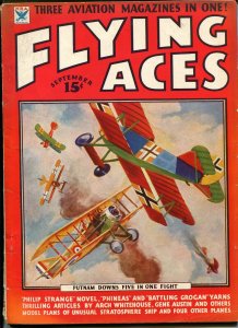 Flying Aces 9/1934- bedsheet edition-WWI aviation pulp thrills-rare-VG