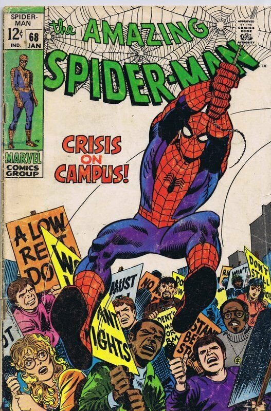 Amazing Spiderman #68 ORIGINAL Vintage 1969 Marvel Comics Crisis on Campus B