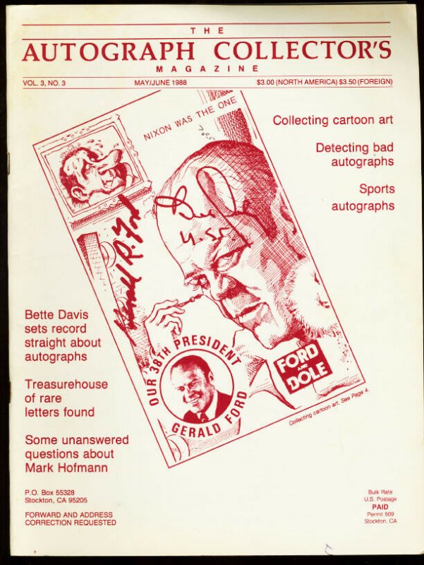 AUTOGRAPH COLLECTORS MAGAZINE 1988 MAY-CARTOON ART VG