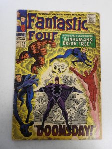 Fantastic Four #59 (1967) FR/GD Condition 2 in spine split, moisture stains