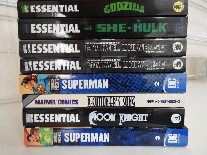 Huge Lot (13) Marvel Essentials/ DC Showcase TPB's Avg VF-NM Condition!