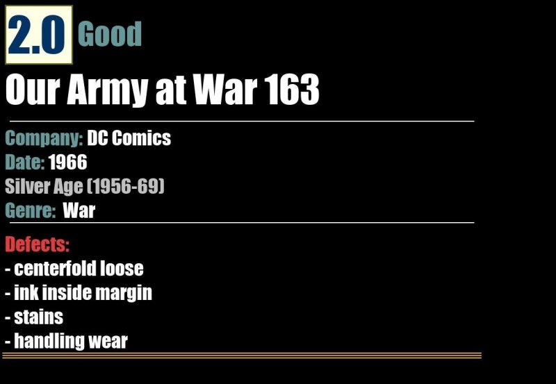 Our Army at War 163 (1966) GD Silver Age DC War Comics
