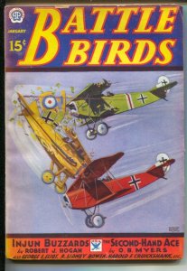 Battle Birds Pulp 1/1934-Frederick Blakeslee bi-plane battle cover-Smoke Wade...