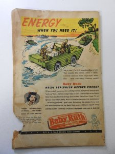 The Human Torch #16 (1944) PR Condition hole through book impacts story