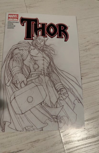 Thor #1 Third Print Cover (2007) sketch variant