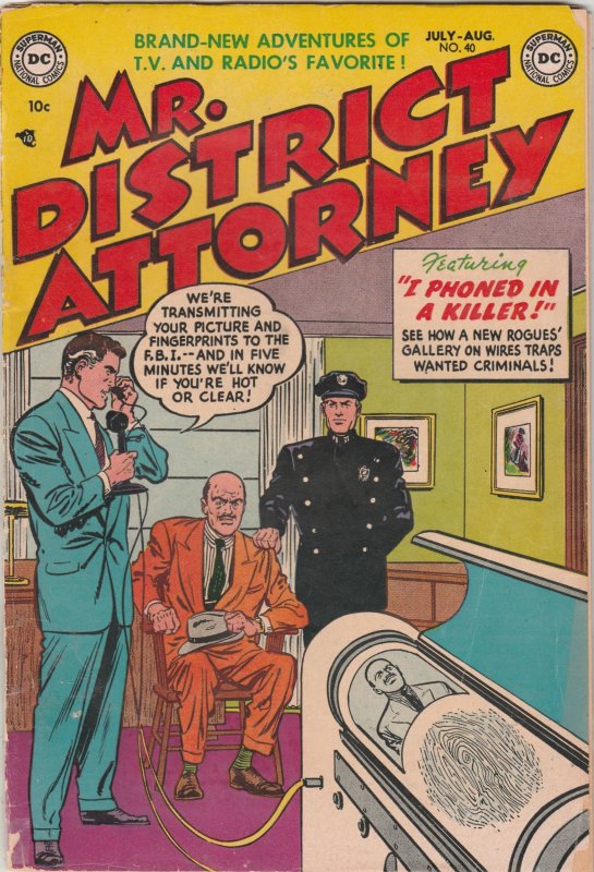 Mr. District Attorney #40 (1950) nice VG/FN golden-age D.A. Oregon CERT!