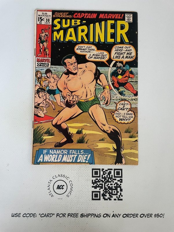 Prince Namor Sub-Mariner # 30 VF- Marvel Comic Book Dr. Doom Hulk Thor 12 J224