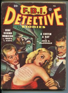 FBI DETECTIVE-02/1949-POPULAR-HARD BOILED-PULP-DETECTIVE-MACDONALD-TATTOO-vg/fn