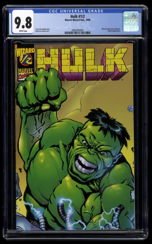 Hulk (1999) #1/2 CGC NM/M 9.8 White Pages Wizard Mail-Away Exclusive!