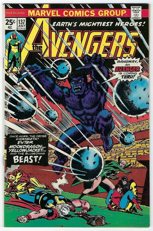 Avengers # 137 Bronze Age Marvel 1975 