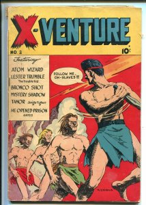 X-VENTURE #2 1947-VICTORY MAGS-ATOM WIZARD-TAMOR JUNGLE FIGHTER-ROBOT-vg