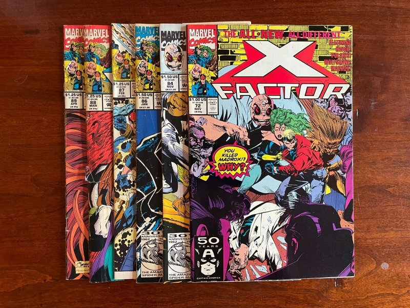 6 X-Factor Marvel Comic Books # 72 84 86 87 88 89 X-Men Wolverine Storm 30 J817