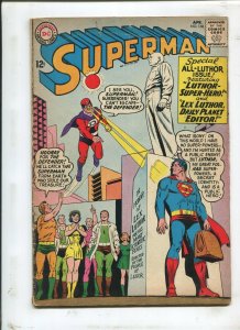 SUPERMAN #168 - LUTHOR-SUPER-HERO! - (5.0) 1964