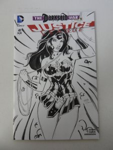 Justice League #41 (2015) blank cover variant w/ Sketch VF condition