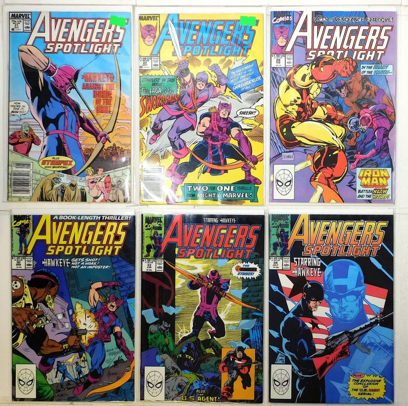 Avengers Spotlight Lot 6 #21, 22, 29, 30, 33, 34 1989 Marvel 1st Print Comics