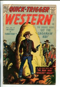 QUICK-TRIGGER WESTERN #18-1957-ATLAS-JOE MANEELY-MATT BAKER-SINNOTT-vg