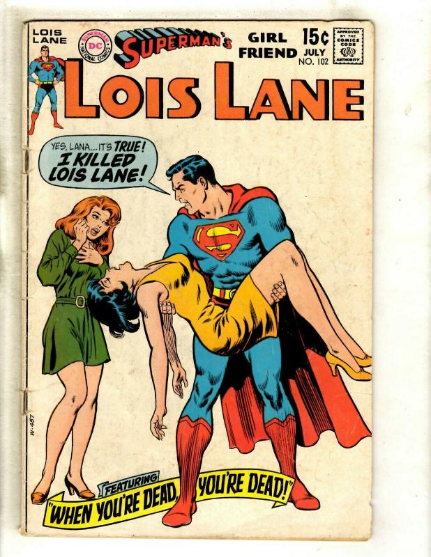 Lot Of 2 Superman's Girlfriend Lois Lane DC Comic Books # 61 102 Batman GK5