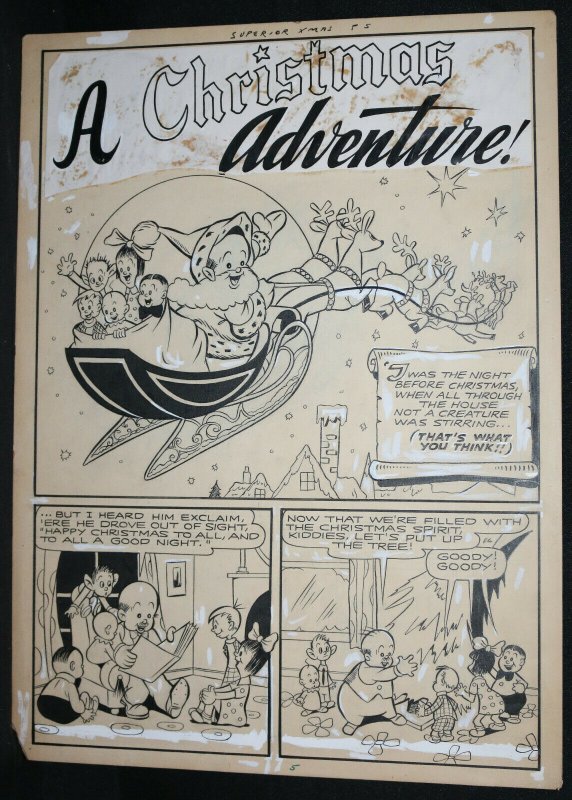 A Christmas Adventure Complete 6 Page Story - LA - 1940s art by Unknown