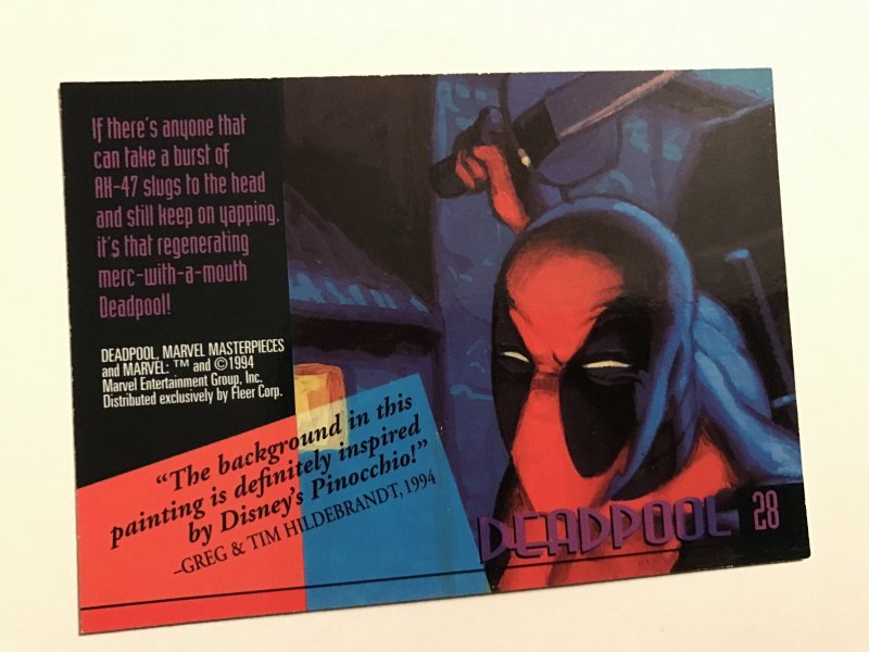 DEADPOOL #28 card : 1994 Marvel Masterpieces, NM; Hilderbrandt art