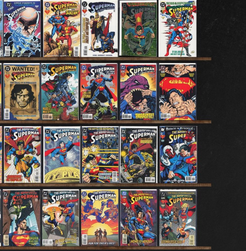 Huge Lot 140+ Comics with Adventures Of Superman, Action Comics & More!