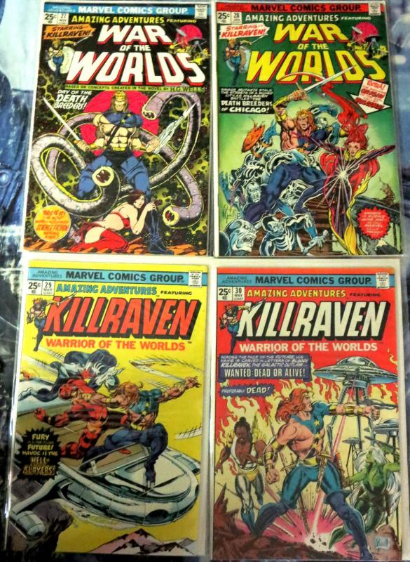 AMAZING ADVENTURES 19-20, 24, 26-39 - Lot of 17 comics Killraven H.G. Wells 