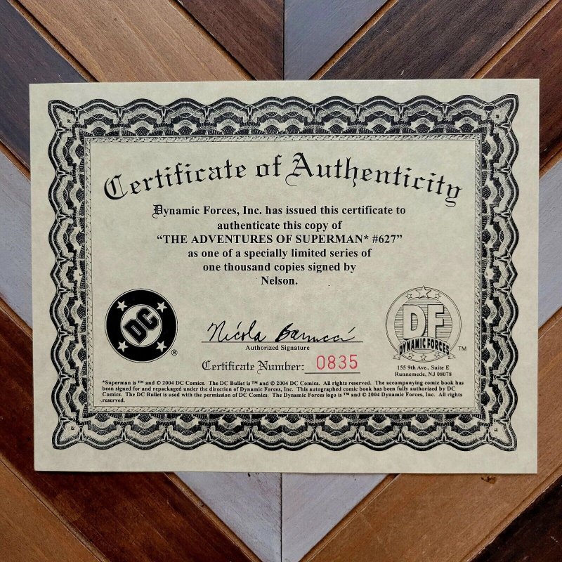 ADV OF SUPERMAN #627 (DC 2004) NELSON Signed/Numbered 835/1000 Exclusive + COA!