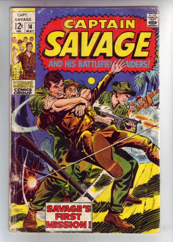 Captain Savage and His Leatherneck Raiders #14 (May-69) GD Affordable-Grade C...