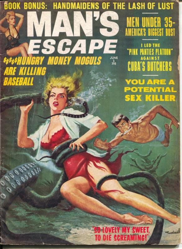 Man's Escape #2 6/1963-exploitation-cheesecake-WWII pulp thrills-FN