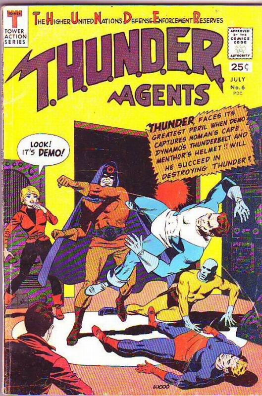 T.H.U.N.D.E.R. Agents #6 (Jul-66) FN- Mid-Grade Dynamo, No-Man, Lightning