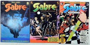 Sabre Lot of 3 #1, 2, 3 (1982) Eclipse Comics 1st Print Comic Books