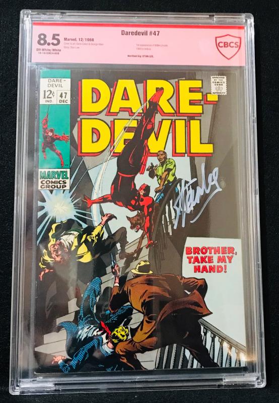 Daredevil #47 (Marvel, 1968) CBCS 8.5 signed by Stan Lee verified