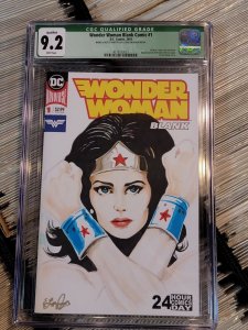 CGC 9.2 Wonder Woman Blank #1 24 hour Comics Hand Drawn Cover Ed Lozano Jr. 2018