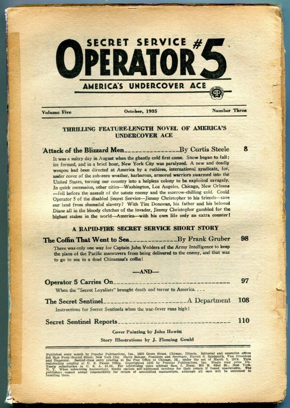 Operator #5 Pulp October 1935- Attack of the Blizzard Men reading copy