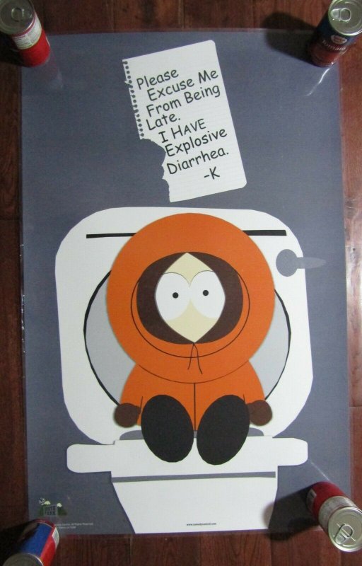 1998 SOUTH PARK Kenny Explosive Diarrhea 22x34 Laminated Poster FVF 7.0 